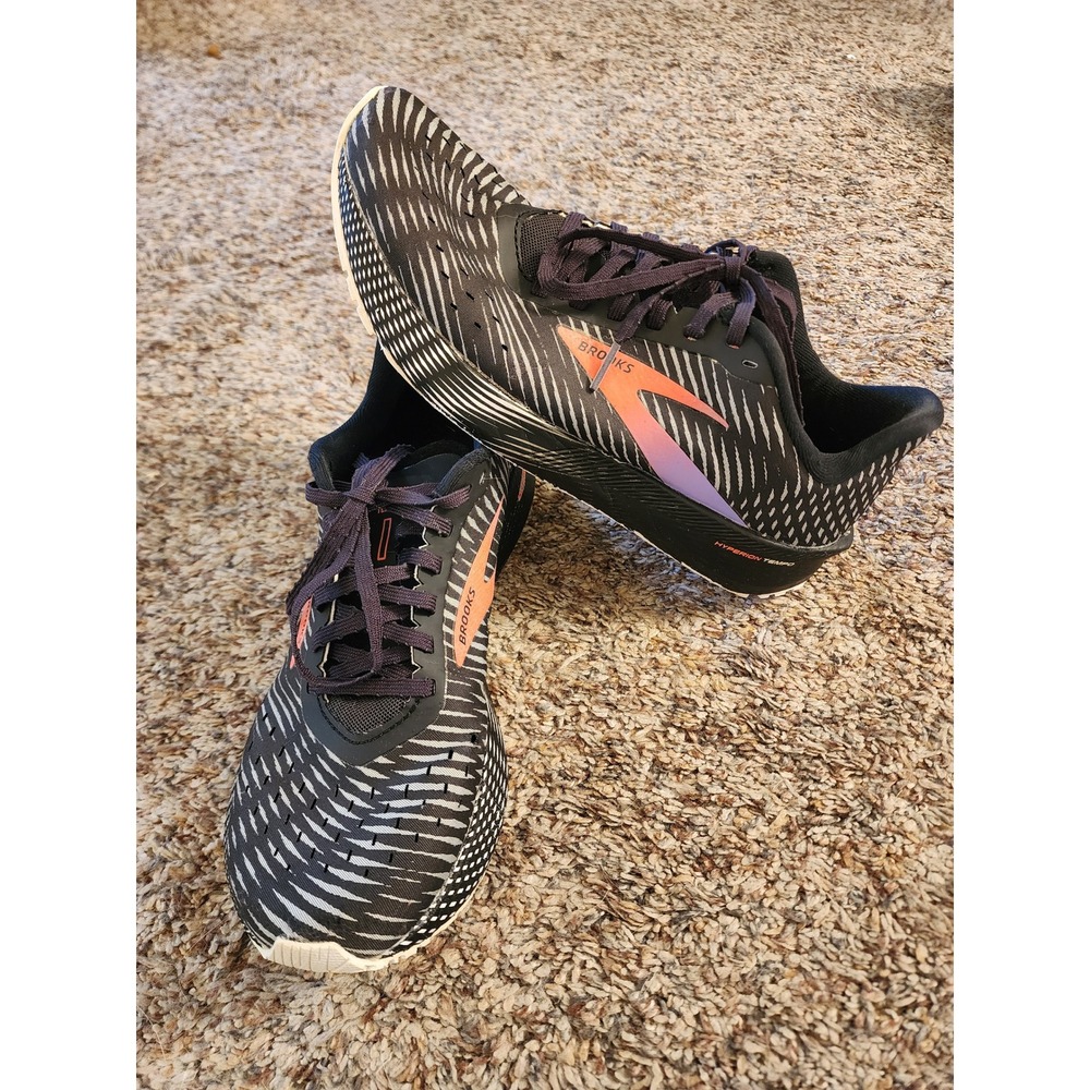 Brooks Hyperion Tempo Womens Running Shoes Black White Orange 1203281B026 Sz 8.5